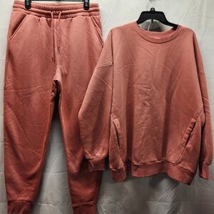 Crewneck Sweatshirt & Joggers Sweatsuit, Size 1X